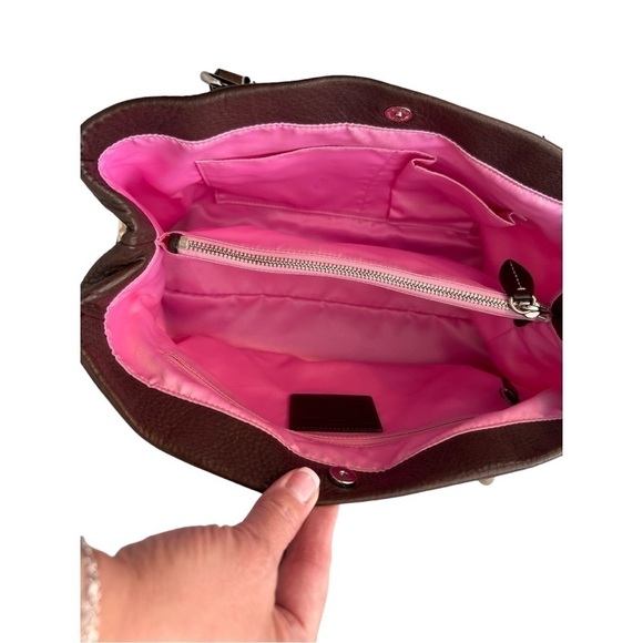 Coach Penelope Op Art Brown Leather Coated Canvas Purse - Picture 9 of 16